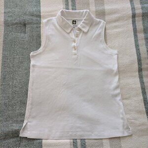 Anne Klein white sleeveless polo shirt size S 100% cotton